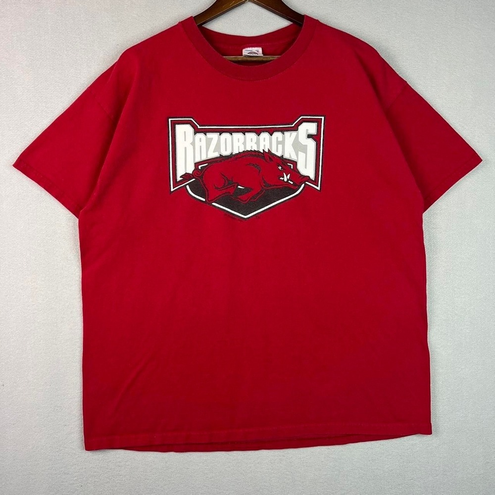 2000s Arkansas Razorbacks Red NCAA Tee Shirt XL